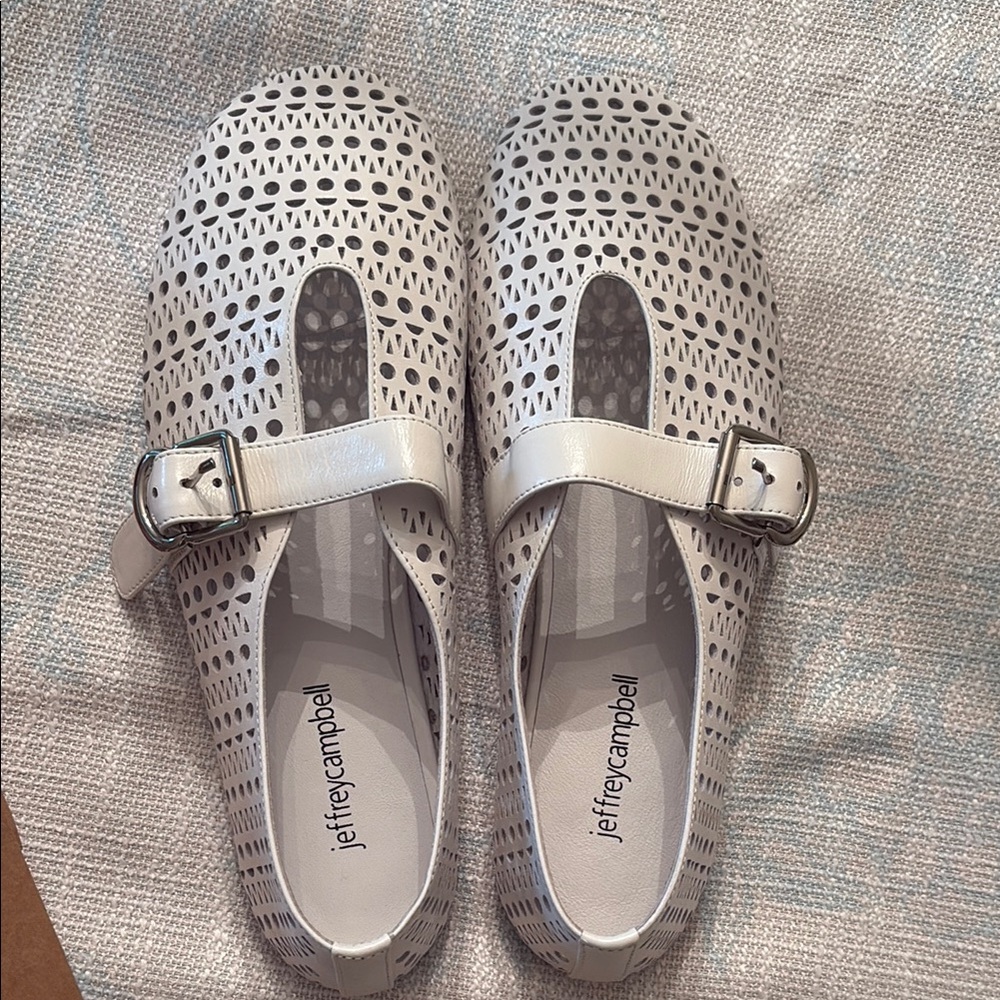 Jeffrey Campbell White Dress Shoes with Perforated Design